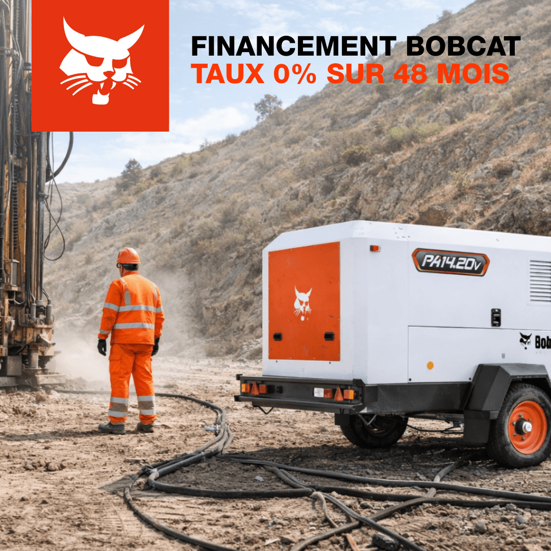 Promotion Compresseurs Bobcat – Financement 0% sur 48 mois