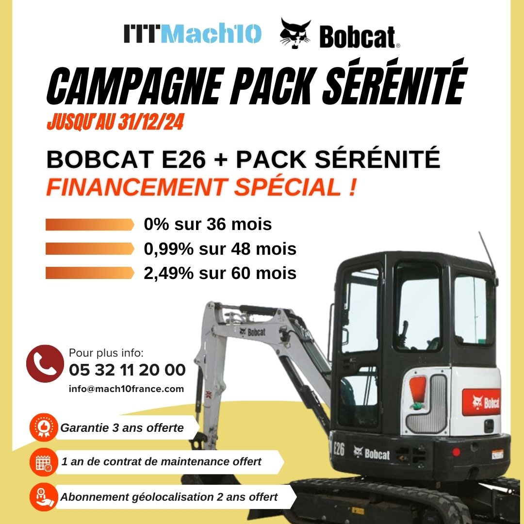 BOBCAT E26 + PACK SÉRÉNITÉ